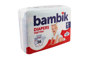 Трусики-подгузники для детей 7-18кг 4 Bambik 36шт