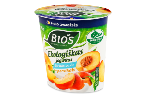 Йогурт 3.1% органічний безлактозний з персиком Bios ст 125г