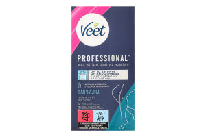 Полоски для депиляции восковые для чувствительной кожи Professional Veet 12шт