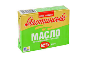 Масло сладкосливочное 62% бутербродное Яготинське м/у 180г