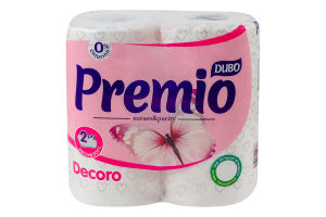 Папір туалетний 2-х шаровий 150 листів Pink Decoro Premio Диво 4шт