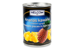 Ананасы кусочки в легком сиропе Helcom ж/б 565г