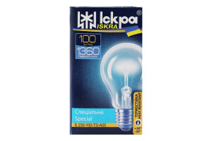 Лампа накаливания термостойкая 100W E27 1360lm 2800К №Б 230-100-TS-A55 Специальная Іскра 1шт
