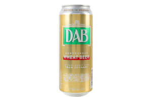 Пиво 0.5л 4.8% светлое фильтрованное пастеризованное Пшеничное DAB ж/б
