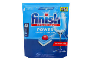 Засіб для миття посуду в посудомийних машинах в таблетках All in 1 Power Powerball Finish 48шт
