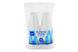 Smart Sense Plastic Cups For Cold Drinks - 80 CT