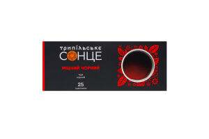 Чай черный мелкий фасованный Крепкий черный Трипільське Сонце к/у 25х1.8г