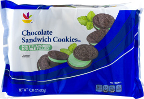 Ahold Chocolate Sandwich Cookies Mint Flavored Double Filled