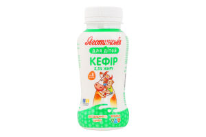 Кефір 2.5% для дітей від 8міс вітамінізований Яготинське для дітей п/пл 185г