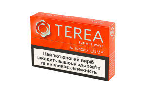 Виріб тютюновмісний для електричного нагрівання з фільтром Terea Summer Wave 20шт