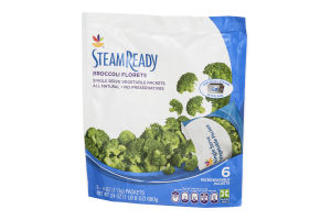 Ahold Steam Ready Broccoli Florets Single Serve Packets - 6 CT