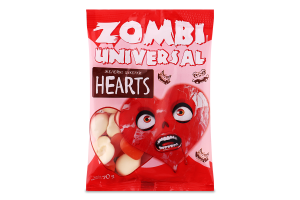Конфеты желейные Сердечки Zombi universal м/у 70г