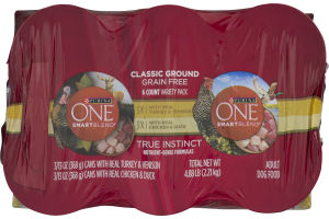 Purina One Smartblend Classic Ground Grain Free Adult Dog Food Variety Pack - 6 PK