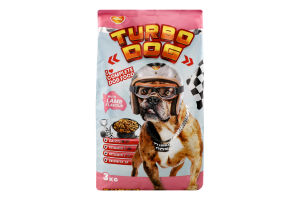 Корм сухий повнораціонний для дорослих собак зі смаком баранини Turbo Dog м/у 3кг