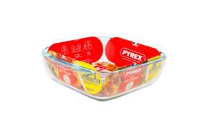 Форма скляна квадратна 1л 20x17х6см №211В100/7940 Air fryer Pyrex 1шт