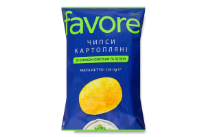 Чипси Favore зі смаком сметани та зелені