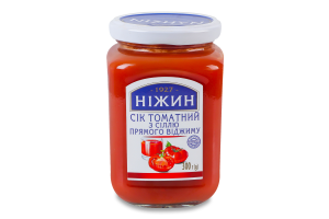 Сок прямого отжима с солью томатный Ніжин с/б 300г