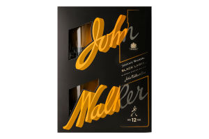 Набор Виски 0.7л 40% Black label + 2 стакана Johnnie Walker к/у 3шт