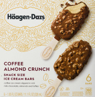 Haagen-Dazs Coffee Almond Crunch Ice Cream Bars Snack Size - 6 CT
