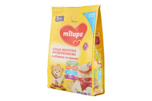 Каша молочна для дітей від 7міс суха швидкорозчинна мультизлакова з яблуком та грушею Milupa м/у 210г