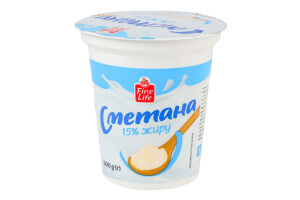 Сметана 15% Fine Life ст 300г
