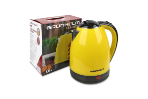 Електрочайник дисковий 1,8л жовтий метал Grunhelm