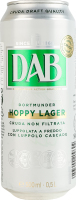 Пиво 0.5л 5% светлое нефильтрованное пастеризованное Hoppy Lager DAB ж/б