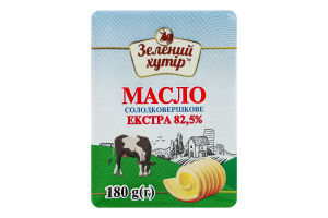 Масло солодковершкове 82.5% Екстра Зелений хутір м/у 180г
