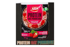 Каша овсяная протеиновая с малиной и клубникой с подсластителями Axa м/у 40г