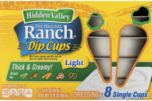 Hidden Valley Ranch To Go Cups Light - 8 CT