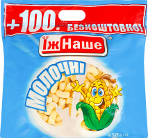 Палочки кукурузные сладкие неглазированные Молочные ЇжНаше м/у 450г