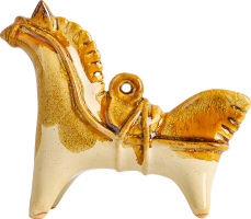 Фигурка подвесная Сырный конёк желтый Майстерня кераміки Горно 1шт