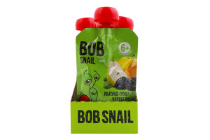 Пюре фруктове для дітей від 6міс гомогенізоване Яблуко-груша-чорнослив Baby Bob Snail д/п 90г