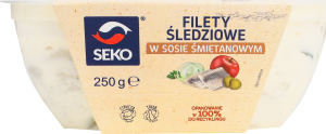 Шматочки філе оселедця у вершковому соусі Seko к/у 250г