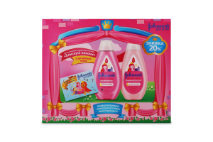 Набір шампунь для волосся для дітей 300мл+кондиціонер для волосся для дітей 300мл Блискучі локони Johnson's 1шт
