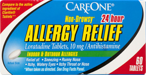 CareOne Allergy Relief 24 Hour Non-Drowsy Indoor & Outdoor Allergies - 60 CT