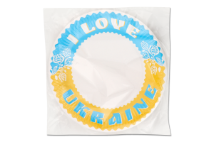 Тарілка паперова Ай лав Юкрейн 230мм 6шт Уніпак