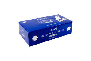 Серветки паперові Favore білі 2-шарові 20*19см