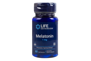 Добавка диетическая вегетарианские капсулы 1мг Мелатонин Life Extension 60шт