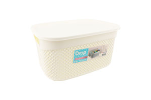 Кошик для зберігання пластик прямокутний з кришкою 9л №М-1164 Drop Ucsan Plastik 1шт
