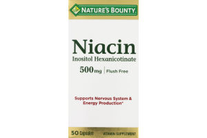 Nature's Bounty Niacin Capsules - 50 CT