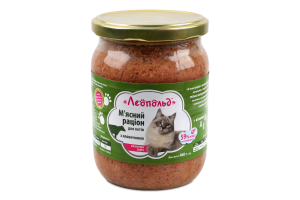 Рацион мясной для котов с говядиной Классическая серия Леопольд с/б 460г