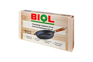 Сковорода чавунна з дерев"яною ручкою 24см РС24 Біол
