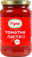 Паста томатна 25% стерилізована Руна в/с с/б 360г