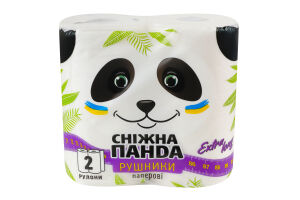 Рушники паперові 2-х шарові 200 листів Сніжна Панда 2шт