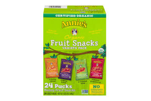 Annie's Organic Fruit Snacks Bunny Fruit Snacks Variety Packs - 24 PK