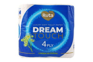 Бумага туалетная 4-х слойная 150 листов ароматизированная Linden blossom Dream touch Platinum line Ruta 4шт