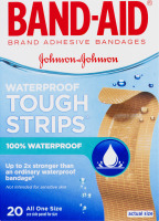 Band-Aid Adhesive Bandages Waterproof Tough Strips - 20 CT
