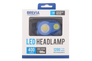 Ліхтар налобний 400Лм+200Лм 1200mAh IP65 Бревіа