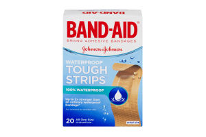 Band-Aid Adhesive Bandages Waterproof Tough Strips - 20 CT
